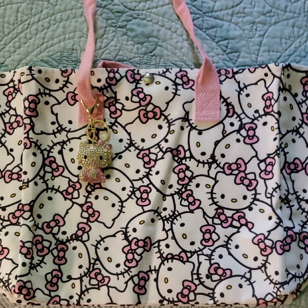 Hello Kitty Pink and Black Patterned Tote